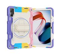PREDCFVY Custodia per bambini per Xiaomi Redmi Pad 10,6 pollici rilasciato nel 2022, staffa elastica multi-angolo+cinturino girevole regolabile a 360° Guscio infrangibile tre in uno, a prova di caduta
