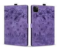PREDCFVY Custodia protettiva per iPad Pro 12.9 di 5a generazione 2021 / pollici 4a generazione 2020 .9" 3a 2018, antiurto, in pelle PU goffrata, con supporto pieghevole in rilievo, custodia protettiva