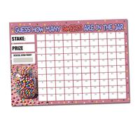 Predict How Many Sweets in the Jar Fundraising Game, 100-Name Scratch Card, formato A4