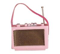 predolo 1/12 Mini Modello di Radio Mini Giradischi Ornamento, Modello di Scena Fai da Te Lettore Audio casa delle Bambole Radio Giocattolo per Soggiorno, Rosa