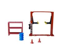 predolo 1/64 Diorama Auto Riparazione Scena Modello Contenitore Barile di Petrolio Sollevatore Attrezzi, Ascensore Rosso