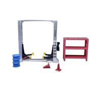 predolo 1/64 Diorama Auto Riparazione Scena Modello Contenitore Barile di Petrolio Sollevatore Attrezzi, Ascensore Argentato