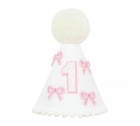 predolo 2 Cappellini Rosa con Fiocco per Il Primo Compleanno, Decorazione per La Festa Compleanno Della Bambina, Ideale per Principesse.