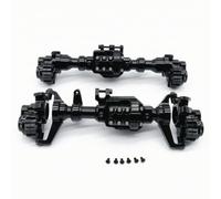 predolo 2 Pezzi Alloggiamento Dell'asse Anteriore e Posteriore in Alluminio CNC Set Assi Anteriori e Posteriori 1/10 Alloggiamento ASSE con Bulloni, Nero