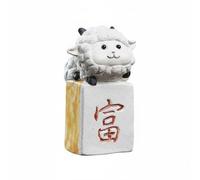 predolo 2 Pezzi Tea Pet in Argilla Viola Portafortuna Tea Pet a Forma di Pecora Resistente All'usura Figura Decorativa da Tè, Fu