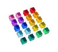 predolo 20 pezzi di blocchi da costruzione in acrilico trasparente arcobaleno, set di blocchi da costruzione per bambini, blocco creativo per la percezione