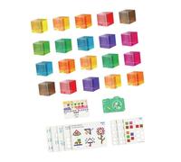 predolo 20x blocchi acrilici arcobaleno colorati impilabili cubi educativi sensoriali colorati cognitivi set di blocchi di costruzione per bambini