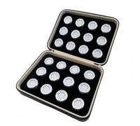 predolo 24 Pezzi Scatola con Coperchio in Vetro, Argento, Esagono | Struttura Compatta e Ordinata, Espositore per Gemme con Coperchio, Trasparente, Scatola porta gemme, Esposizione, Negozio