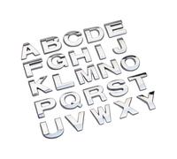 predolo 26 Adesivi per Auto con Lettere Inglesi 3D, Emblema per Auto, Decorazione Fai da Te, Distintivo in Metallo con Lettere per Camion, Autobus e, Argento