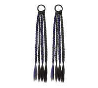 predolo 2x Trecce Extension Capelli Intrecciati Eleganti Morbidi Confortevoli Fai da Te Extension Treccia per Feste Ragazze Donne Giochi di Ruolo, Viola Scuro