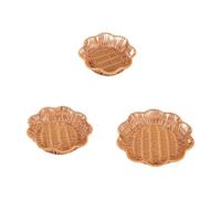 predolo 3X Cestini in Finto Rattan, Cestini per Il Pane Intrecciati, Multiuso per Camera da Letto, Bar, Bagno, tavolino da caffè, Girare