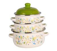 predolo 3x Pentole per smaltate, pentole per zuppa, regali di design vintage, per cucinare a fondo piatto, pentola per stufati e fagioli, per cucinare a, Verde