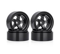 predolo 4 pezzi di cerchi da 0,7 pollici, facili da installare, con mozzo in lega di alluminio per auto RC 1/30, Nero