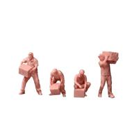 predolo 4 Pezzi Figure in 1:64 Dettagliate Personaggi 1/64 Realistiche Figurine di Lavoratori per Modellisti, Collezionisti, Plastico Ferroviario, 1/64, Modello Bianco Non Verniciato