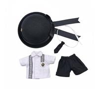 predolo 4 Pezzi Uniforme Asilo Nido Bambole OB11 Facile da Indossare Vestiti Bambole BJD Stile Scolaro Materiali Sicuri per Hobbisti, Bambino Asilo Nero