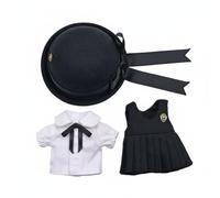 predolo 4 Pezzi Uniforme Asilo Nido Bambole OB11 Facile da Indossare Vestiti Bambole BJD Stile Scolaro Materiali Sicuri per Hobbisti, Bambina Asilo Nera