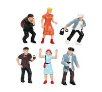 predolo 6 Pezzi 1:87 Figure umane Tiny Props Scenes Mini Models Miniature Figurines for Architectural Layout Sand Table