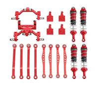 predolo Ammortizzatori RC Regolabili Regolabile Supporti Servo Ammortizzatori Resistente Set Braccetti Sospensione per Fuoristrada, Rosso
