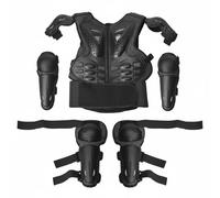 predolo Armatura Protettiva Bambini Set Guardie Bambino Corpetto Ginocchiere Gomitiere con Imbottitura in Schiuma Fodera Morbida , Nero , Taglia Unica Adatta Per 7-12 Anni