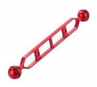 predolo Asta di Prolunga per Luce Subacquea Resistente Alla Corrosione Braccio a Doppia Sfera Subacqueo Lavorazione CNC Supporto Luce per Compact Cam, Rosso, 9 Pollici