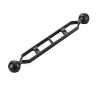 predolo Asta di Prolunga per Luce Subacquea Resistente Alla Corrosione Braccio a Doppia Sfera Subacqueo Lavorazione CNC Supporto Luce per Compact Cam, Nero, 9 Pollici