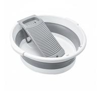 predolo Bacinella Pieghevole con Lavatoio Materiale Resistente Vaschetta Lavaggio a Mano Pieghevole Portasapone Integrato Bacinella con Lavatoio per Campeggio, Grigio, 8064 Auto Drain