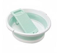 predolo Bacinella Pieghevole con Lavatoio Materiale Resistente Vaschetta Lavaggio a Mano Pieghevole Portasapone Integrato Bacinella con Lavatoio per Campeggio, Verde, 8064 Auto Drain