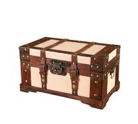 predolo Baule in Legno Effetto Invecchiato, 6150B-02复古木箱-白色大号, Grande