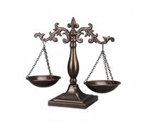 predolo Bilancia Della Giustizia Vintage Design Classico Bilancia Della Giustizia Ornamentale Lavorazione Artigianale per Ufficio, Base Quadrata Bronzo