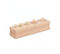 predolo Blocco di Inserimento Cilindri senza Vernice Gioco Educativo in Legno Apprendimento Precoce Giocattolo Educativo in Legno per Bambini Piccoli, Faggio, Non Verniciato Non Toccare L Acqua