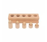 predolo Blocco di Inserimento Cilindri senza Vernice Gioco Educativo in Legno Apprendimento Precoce Giocattolo Educativo in, Legno Naturale Set Alto-basso Non Toccare L Acqua