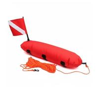 predolo Boa Gonfiabile da Subacquea Materiale Resistente Boa Indicazione da Immersione Valvola Unidirezionale SMB Subacquea per Apneisti, Mare, Bandiera Rossa E Bianca
