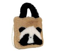 predolo Borsa a mano multifunzione a forma di panda in peluche al parco, in spiaggia, appuntamenti, viaggi, feste, Cachi