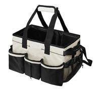 predolo Borsa per la pulizia con tracolla rimovibile, divisori interni regolabili, comoda per la governante, multiscomparto, Bianco
