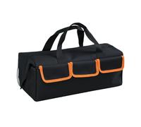 predolo Borsa porta attrezzi da giardinaggio, organizer per attrezzi con cerniera, ampia apertura, borsa per forniture di pulizia, per riparazioni domestiche, Nero E Arancione