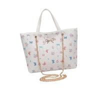 predolo Borsa tote da donna, casual, da portare sotto il braccio, ideale per viaggi, spiaggia, uso quotidiano, shopping e spostamenti, Bianco