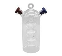 predolo Bottiglia a Due beccucci, Contenitore 2 in 1, cilindrica, Trasparente, Multiuso, per Cucinare, Regalo Decorativo, in Vetro Fatto a Mano