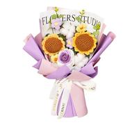 predolo Bouquet Lavorato a Maglia Fatto a Mano, Bouquet All'uncinetto, Fiori Artificiali, Regali per La Festa Della Mamma, Decorazione per La Casa, Matrim, Viola