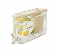 predolo Brocca per Acqua Fredda con Rubinetto Multiuso Brocca in Plastica con Rubinetto Design Salvaspazio Contenitore per Tè Freddo e Succhi per Campeggio, Bianco