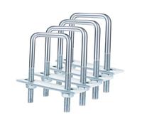 predolo Bulloni a U quadrati da 4 pezzi in metallo zincato affidabili con dadi, piastra e rondelle resistenti per tubi di rimorchi per barche, automotive, M8 40x100mm