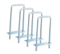 predolo Bulloni a U quadrati da 4 pezzi in metallo zincato affidabili con dadi, piastra e rondelle resistenti per tubi di rimorchi per barche, automotive, M10 100x145mm
