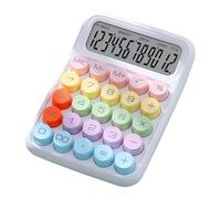 predolo Calcolatrice portatile compatta, accessorio per display, pulsante meccanico per ufficio, contabilità, finanza, scuola, affari, Bianco