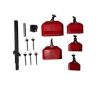 predolo Campane da Mucca su Supporto Multitonale Set di Campane da Mucca Portatile Blocco di Legno Percussivo per Musicisti, Rosso, Campanaccio 4 5 6 7 8 + Supporto Combinato Per 5 Campanacci