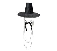 predolo Cappello a Cilindro con Catene di Perline E Nastro, Cappello Mago in Tessuto Non Tessuto E Velluto Dorato per Spettacoli Teatrali, Rappresentazioni Teatrali, Ensemble, Eventi Cosplay