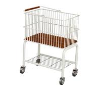 predolo Carrello portabiancheria mobile con cesto portaoggetti rimovibile, 2 in 1, scaffale portaoggetti per WC, due ripiani, Ruote Nere
