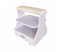 predolo Carrello Salone con Ruote e Cassetto Salvaspazio Carrello con Poggiapiedi Imbottito Compatto per Estetiste, Bianco