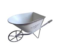 predolo Carriola Portafiori in Metallo Rustico, Design a Forma di Carro, Espositore per Fiori, per Patio, Casa, Ufficio, Fattoria, Bianco