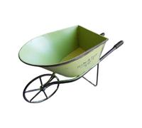 predolo Carriola Portafiori in Metallo Rustico, Design a Forma di Carro, Espositore per Fiori, per Patio, Casa, Ufficio, Fattoria, Verde