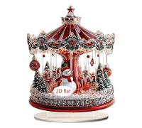 predolo Cartello in acrilico 2D con giostra, decorazione a forma di, regalo artigianale con base per compleanno, Natale, figlie, ragazze e, Style B