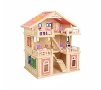 predolo Casa Delle Bambole in Delle Bambole Casa da Gioco per Spagnola a Tre Piani con Scale E Balcone Materiale in Legno per Uso Quotidiano Adatta per, Multicolore